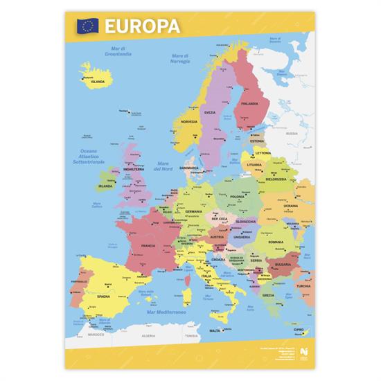 CARTINA EUROPA 70X100 - CARTINE GEOGRAFICHE - Nina Edizioni Shop